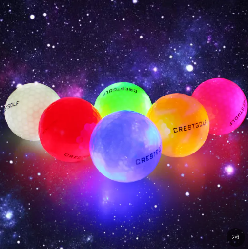 Glow in The Dark LED Golf Balls Set - 6pc