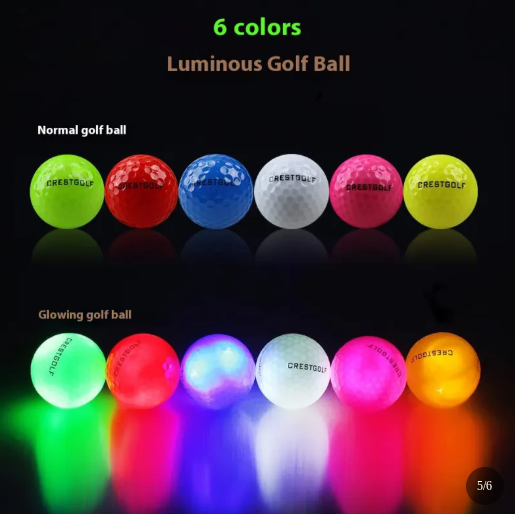 Glow in The Dark LED Golf Balls Set - 6pc