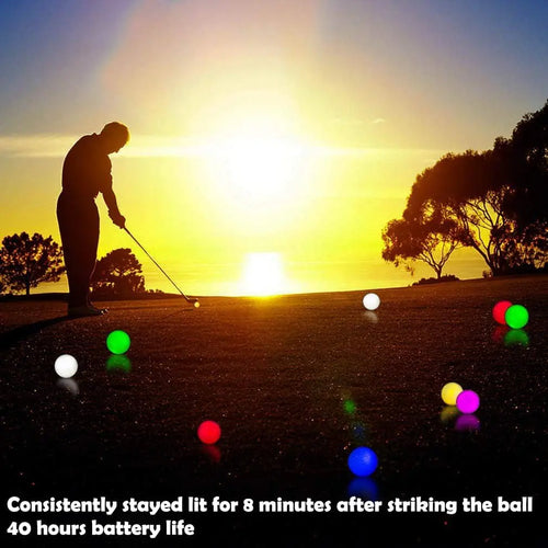 Glow in The Dark LED Golf Balls Set - 6 Pack with Multi-Colors for Night Play, Perfect Gift for All Ages