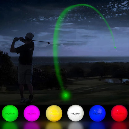 Glow in The Dark LED Golf Balls Set - 6 Pack with Multi-Colors for Night Play, Perfect Gift for All Ages